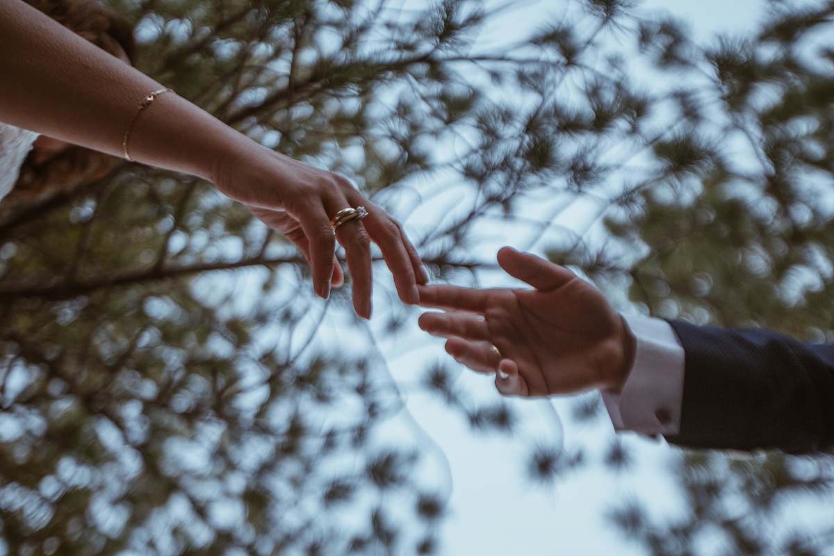 holding hands groom and bride about to hold hands human